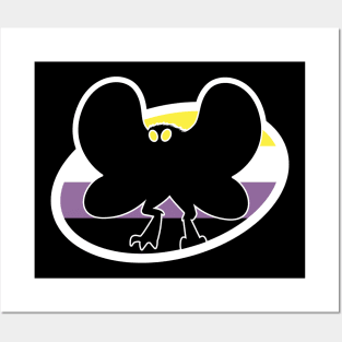 Nonbinary Mothman Cryptid Pride Posters and Art